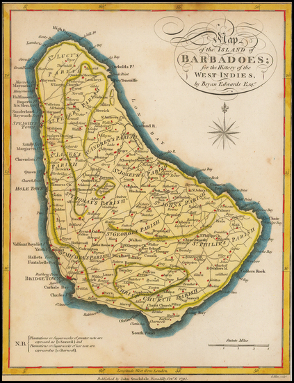 51-Caribbean Map By Bryan Edwards  &  John Stockdale