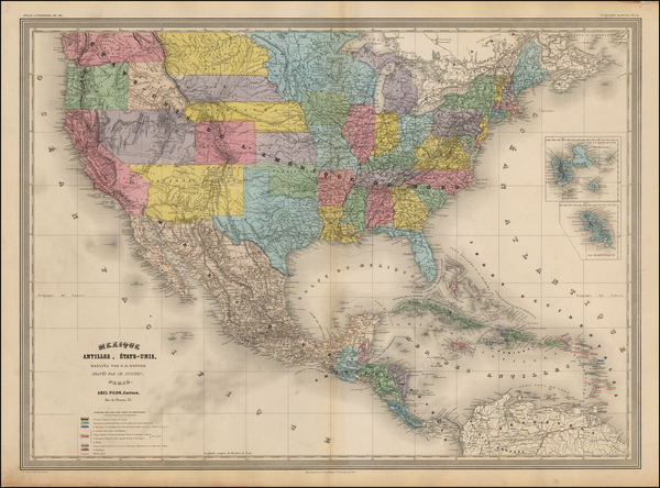 72-United States and Rocky Mountains Map By Adolphe Hippolyte Dufour