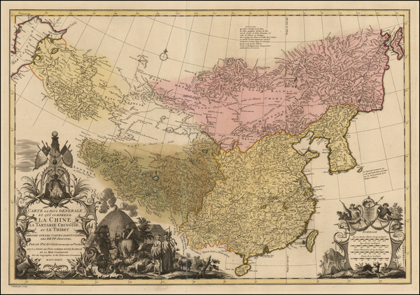 15-China, Korea and Central Asia & Caucasus Map By Jean-Baptiste Bourguignon d'Anville