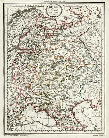 83-Europe, Poland, Russia, Hungary and Baltic Countries Map By Conrad Malte-Brun