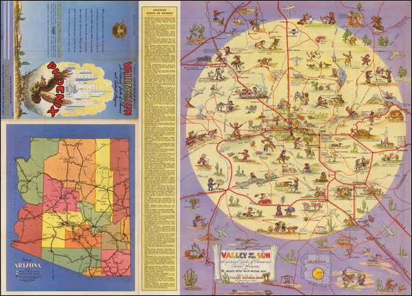 63-Arizona, Pictorial Maps and California Map By George  M. Avey