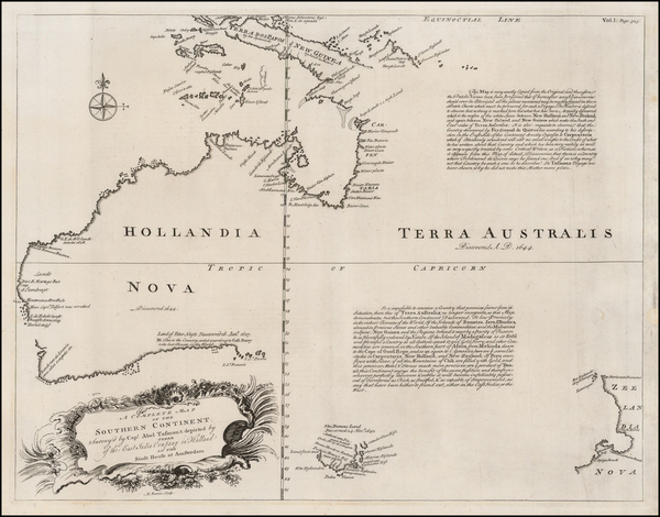 98-Australia and New Zealand Map By Emanuel Bowen