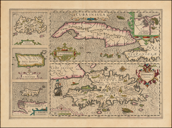 85-Caribbean Map By Jodocus Hondius - Mercator