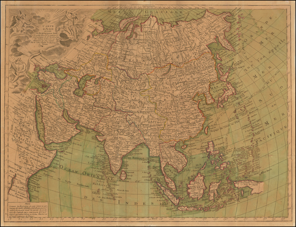 36-Asia and Asia Map By Jean Baptiste Louis Clouet