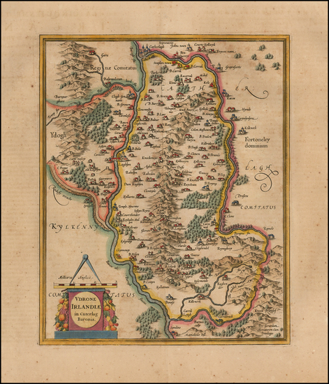 2-Ireland Map By  Gerard Mercator