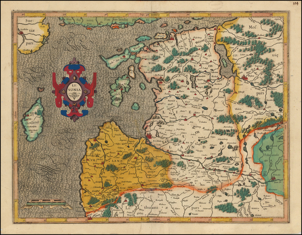 43-Baltic Countries Map By Henricus Hondius /  Gerard Mercator