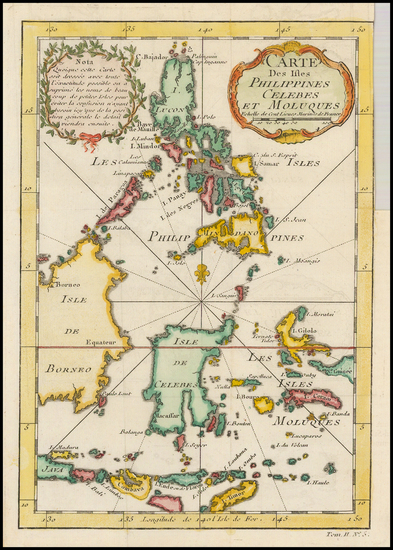 98-Southeast Asia and Philippines Map By Jacques Nicolas Bellin