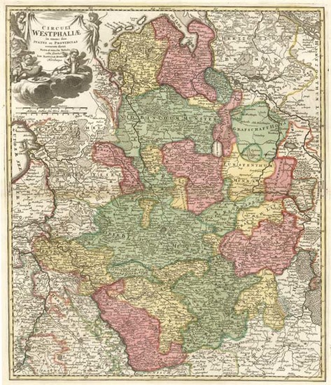 58-Europe, Netherlands and Germany Map By Johann Baptist Homann