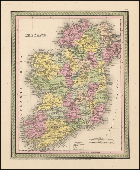 37-Ireland Map By Thomas, Cowperthwait & Co.