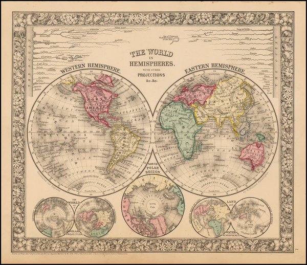 3-World Map By Samuel Augustus Mitchell Jr.