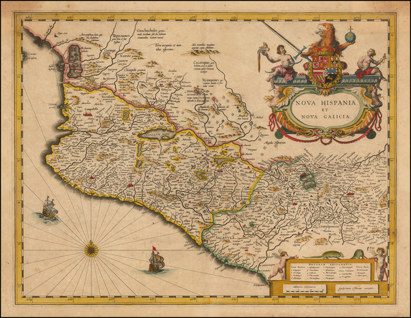 76-Mexico Map By Willem Janszoon Blaeu