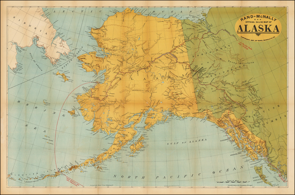 60-Alaska and Canada Map By Rand McNally & Company