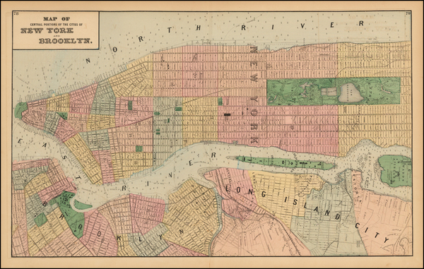 58-New York City Map By Comstock & Cline Beers