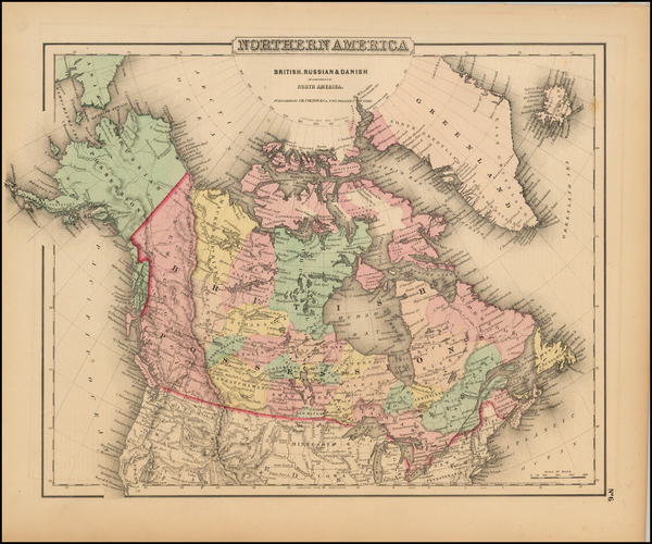 73-Alaska and Canada Map By Joseph Hutchins Colton