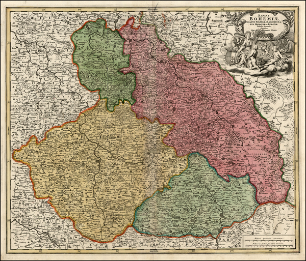 74-Poland, Czech Republic & Slovakia and Germany Map By Johann Baptist Homann