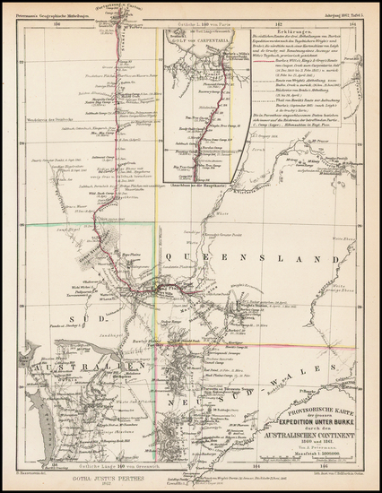 45-Australia Map By Augustus Herman Petermann