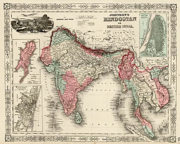 53-Asia, India, Southeast Asia and Central Asia & Caucasus Map By Benjamin P Ward  &  Alvi