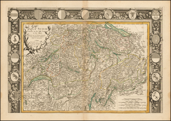 8-Switzerland Map By Giovanni Antonio Rizzi-Zannoni