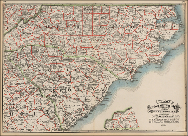 74-Southeast Map By George F. Cram