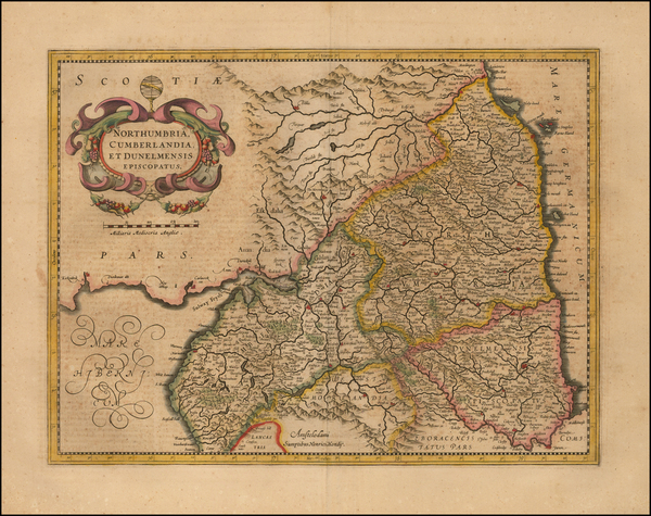 25-England and British Counties Map By Jodocus Hondius