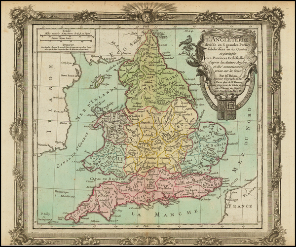 45-England Map By Louis Brion de la Tour