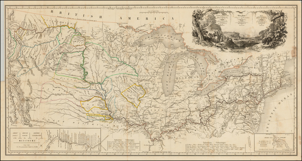 62-United States, South, Midwest, Plains and Rocky Mountains Map By Karl Bodmer / Prince Alexander