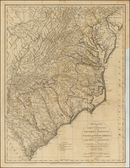 53-Mid-Atlantic and Southeast Map By William Faden