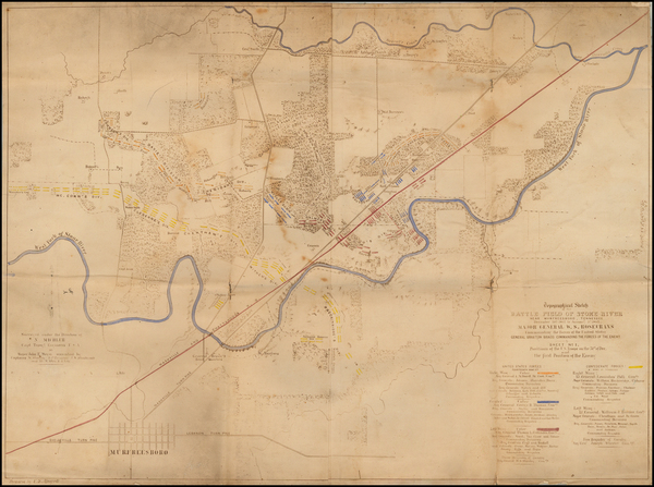 59-South and Tennessee Map By United States Bureau of Topographical Engineers / C.S. Mergell