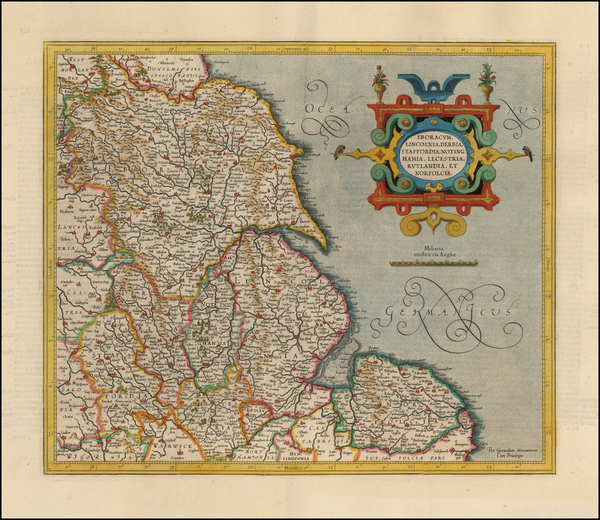 5-British Counties Map By  Gerard Mercator