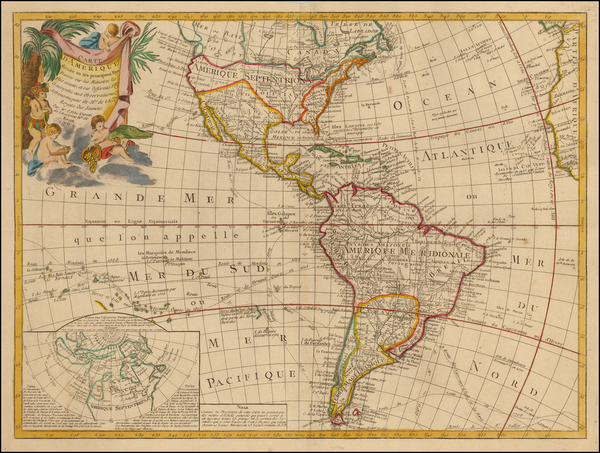 62-South America and America Map By Jean Baptiste Louis Clouet