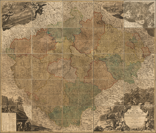 73-Czech Republic & Slovakia Map By Johann Wolfgang Wieland