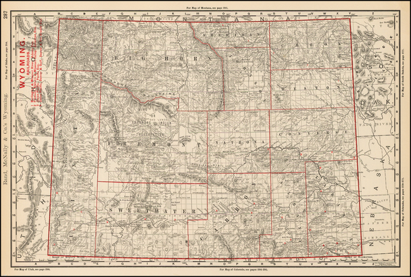 46-Plains, Rocky Mountains and Wyoming Map By Rand McNally & Company