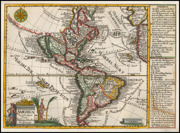 12-South America and America Map By Johann George Schreiber