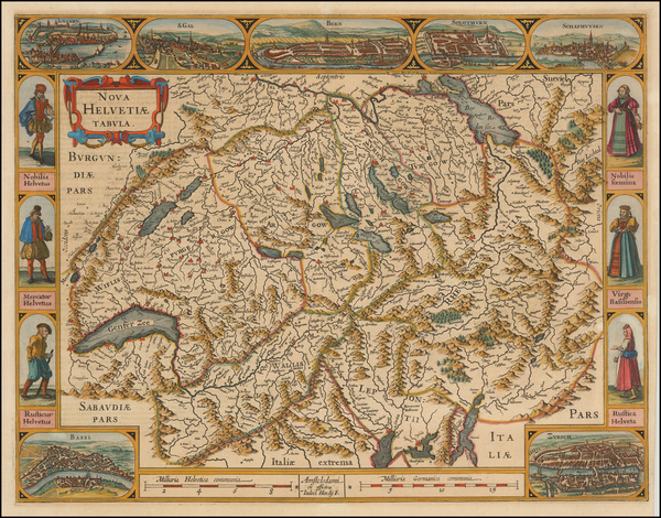 6-Switzerland Map By Jodocus Hondius