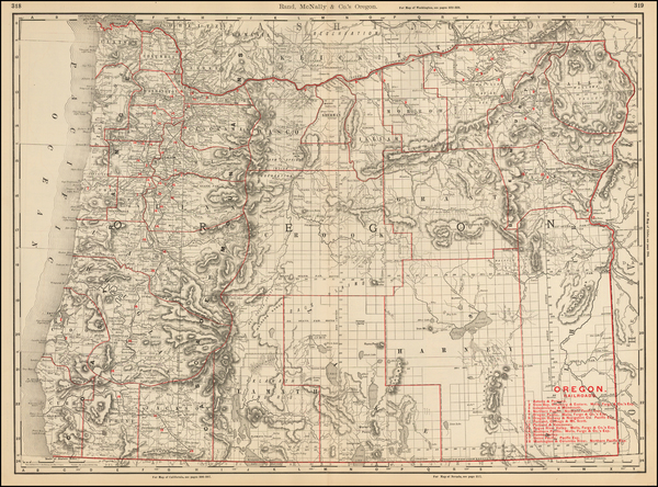 75-Oregon Map By William Rand  &  Andrew McNally