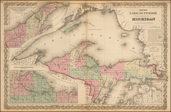 63-Midwest and Michigan Map By G.W.  & C.B. Colton