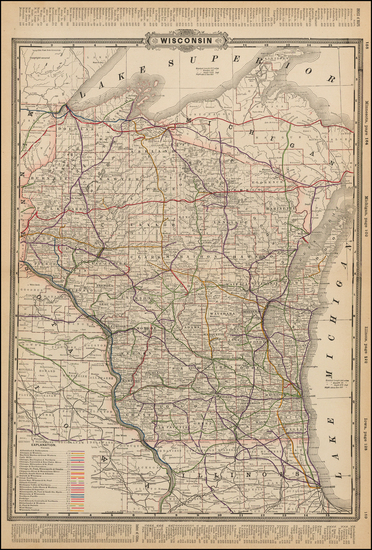 27-Midwest and Wisconsin Map By George F. Cram