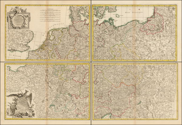 81-Czech Republic & Slovakia and Germany Map By Jean Lattré