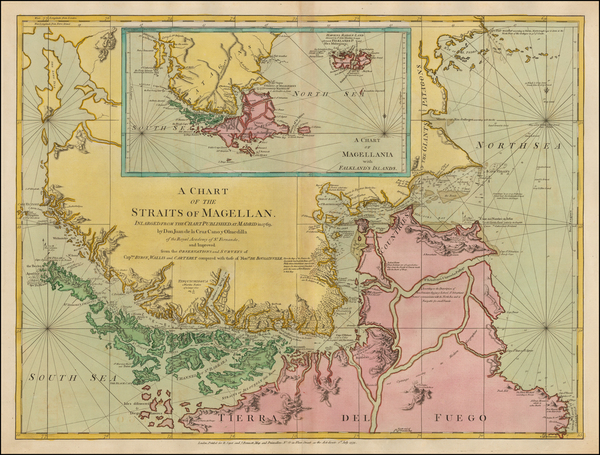 2-Polar Maps, Argentina and Chile Map By Robert Sayer  &  John Bennett