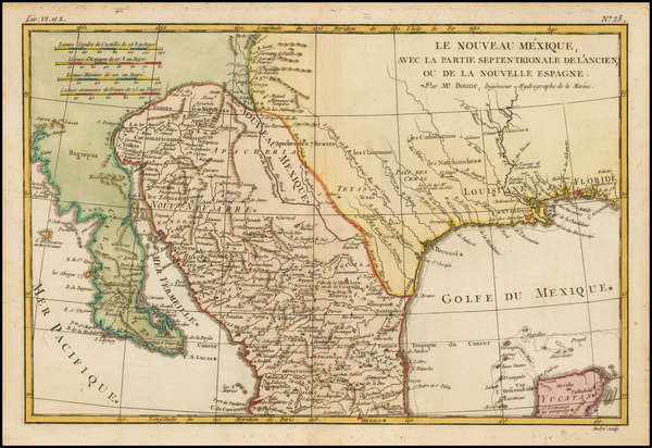 11-Texas, Southwest, Mexico and Baja California Map By Rigobert Bonne