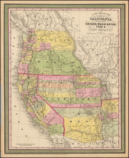 41-Southwest, Rocky Mountains and California Map By Charles Desilver