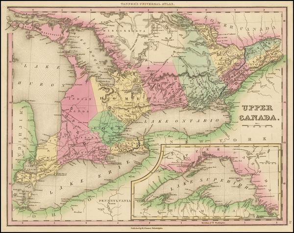 91-Midwest and Canada Map By Henry Schenk Tanner