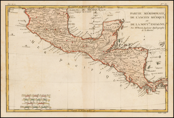 50-Mexico and Central America Map By Rigobert Bonne