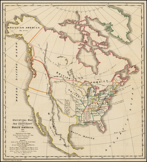 19-United States and North America Map By Alexis De Tocqueville