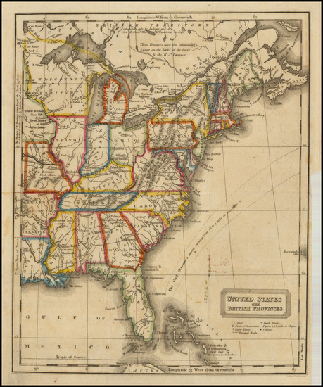 2-United States and Canada Map By William Woodbridge