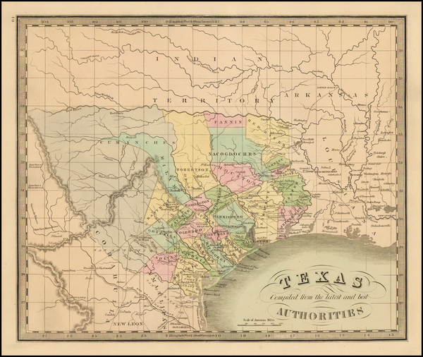 90-Texas Map By Jeremiah Greenleaf