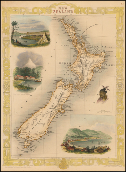 45-New Zealand Map By John Tallis