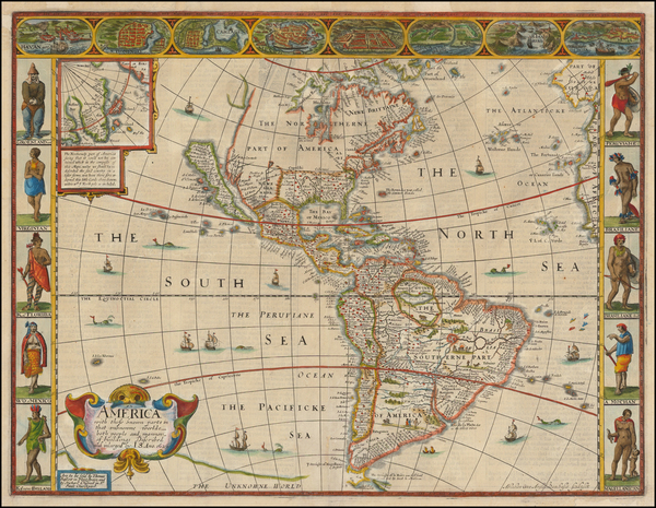 34-America Map By John Speed