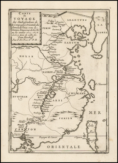 32-China and Korea Map By Pierre Du Val