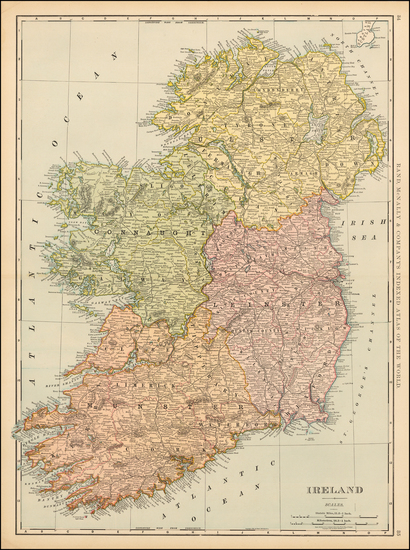 70-Ireland Map By William Rand  &  Andrew McNally